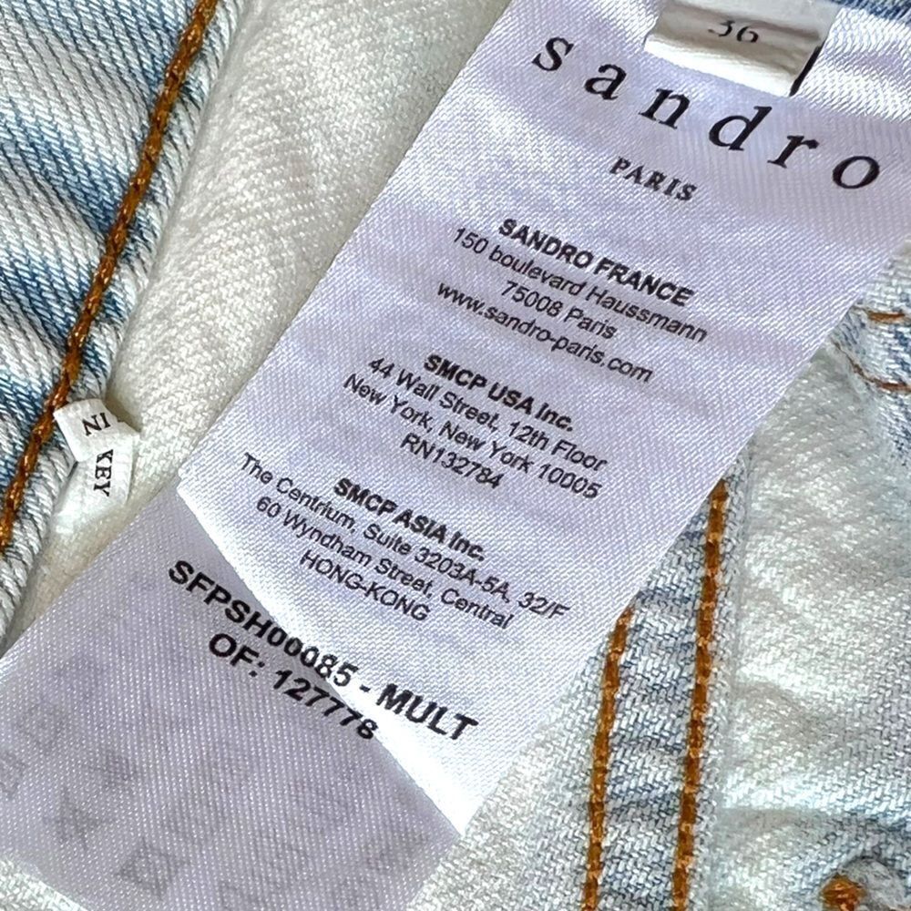 SANDRO Flow Floral Denim Shorts - Picture 8 of 14